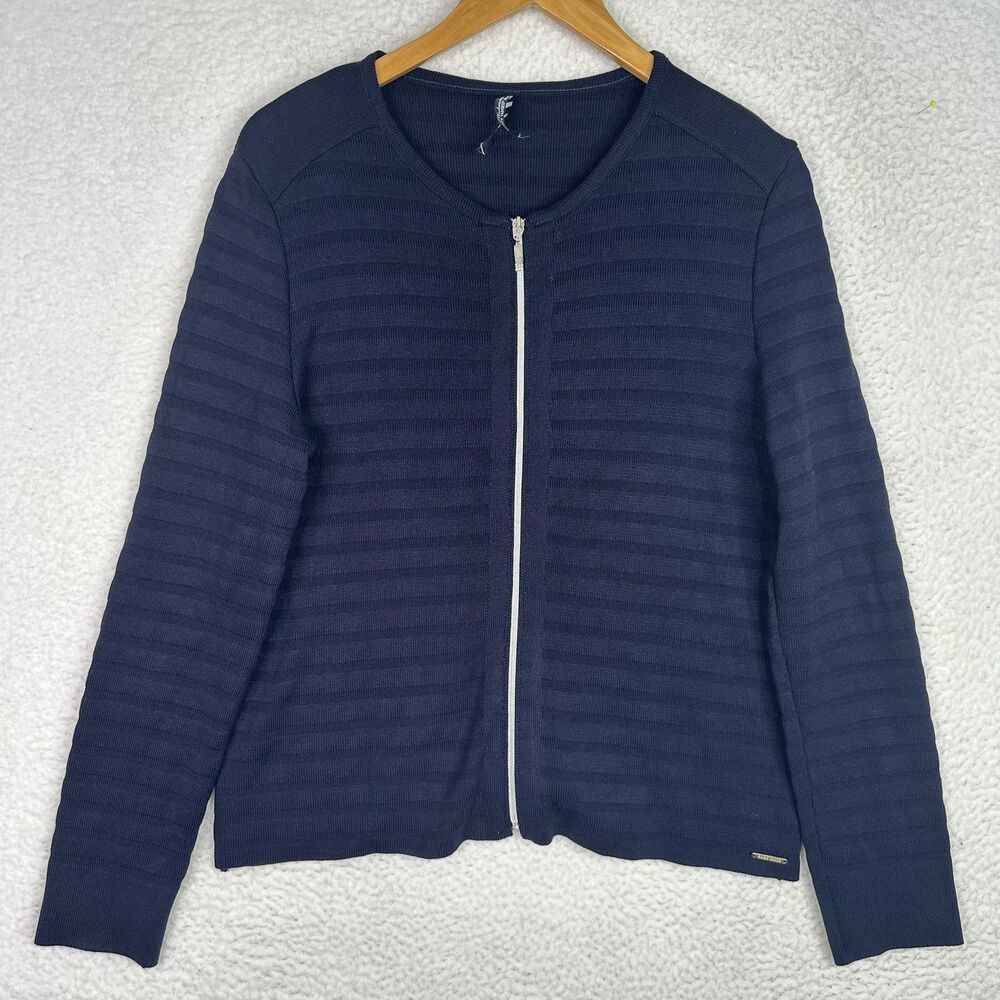 Saint James Mademoiselle Sweater Womens Medium Navy Zip Cardigan Made in France‎